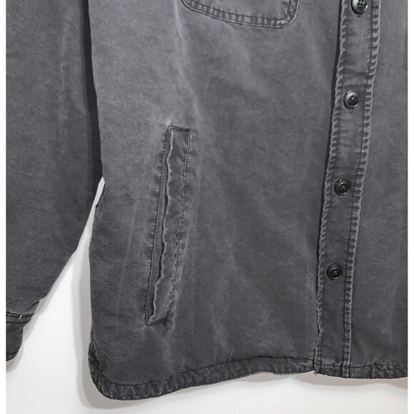 Faherty Jacket Mens XLarge Washed Black Canvas CPO Blanket Lined Shacket Jacket - Picture 4 of 13